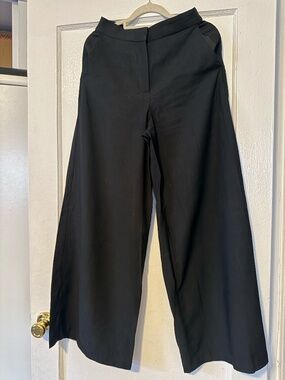 H&M Black Wide Leg Viscose Pants